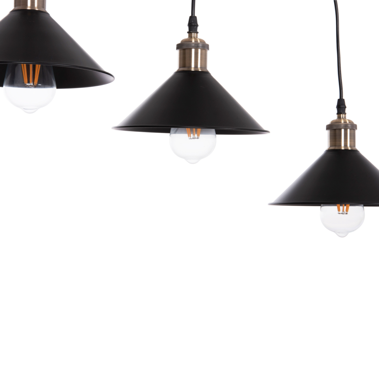 CEILING PENDANT 3-LIGHT BELL HM7533.11 BLACK METAL-BRONZE SOCKET Φ21,5x128Hcm. [5]
