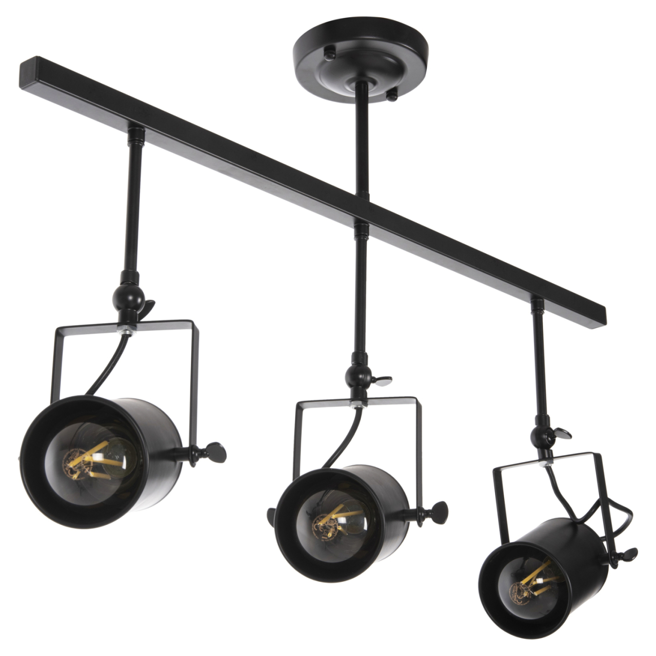 CEILING PENDANT 3-LIGHT FIXTURE HM4124 BLACK METAL SPOTLIGHTS 70,5x14x50H cm. [3]