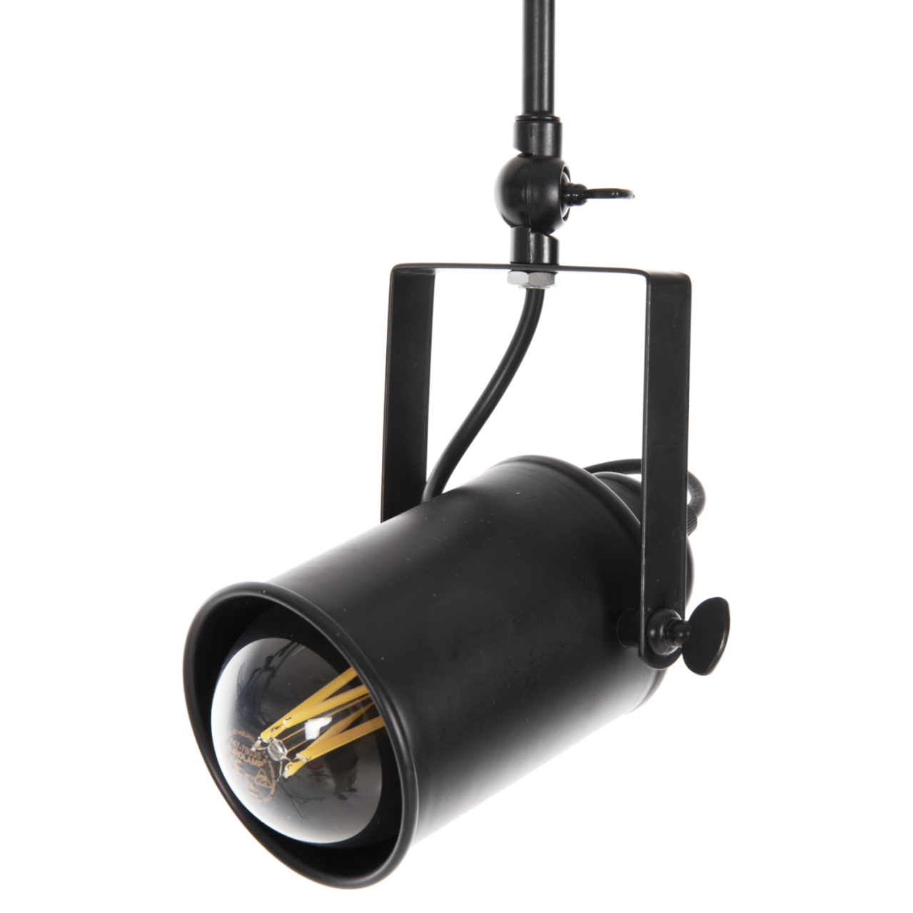 CEILING PENDANT 3-LIGHT FIXTURE HM4124 BLACK METAL SPOTLIGHTS 70,5x14x50H cm. [4]