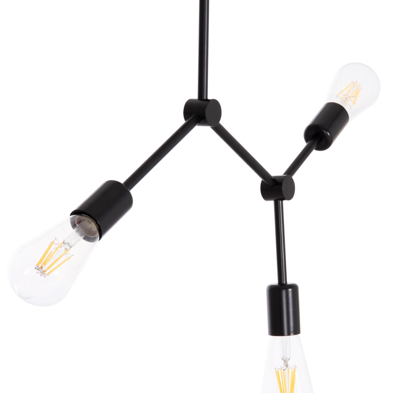 CEILING PENDANT 3-LIGHT FIXTURE LIGHTY HM7404.11 BLACK METAL 52x5x48Hcm. [5]