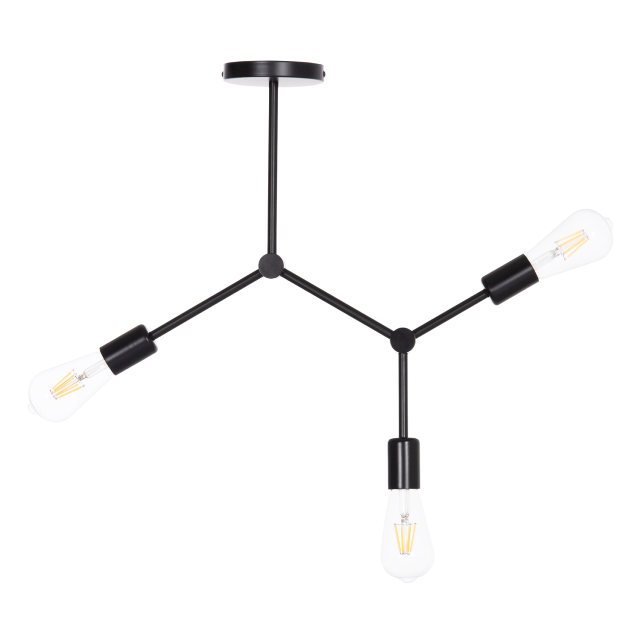 CEILING PENDANT 3-LIGHT FIXTURE LIGHTY HM7404.11 BLACK METAL 52x5x48Hcm. [3]