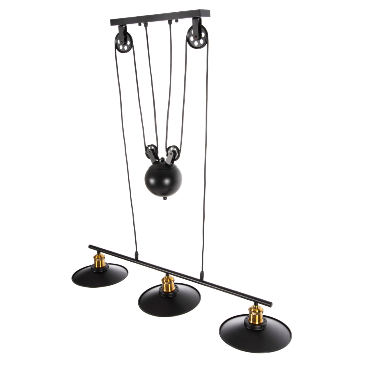 CEILING PENDANT 3-LIGHT HM4120 METAL IN BLACK 91x91x95,5Hcm. [4]
