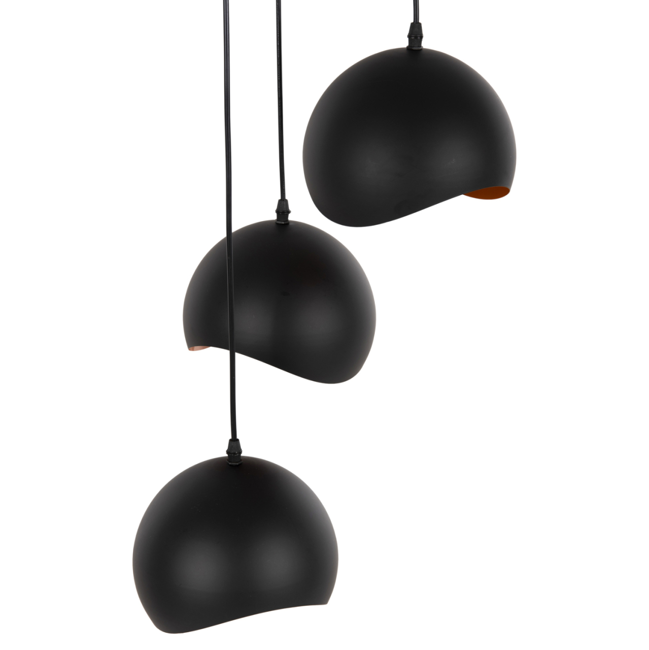 CEILING PENDANT 3-LIGHTER HM4166.01 METAL SPHERES IN BLACK-ORANGE Φ20x112Hcm. [4]