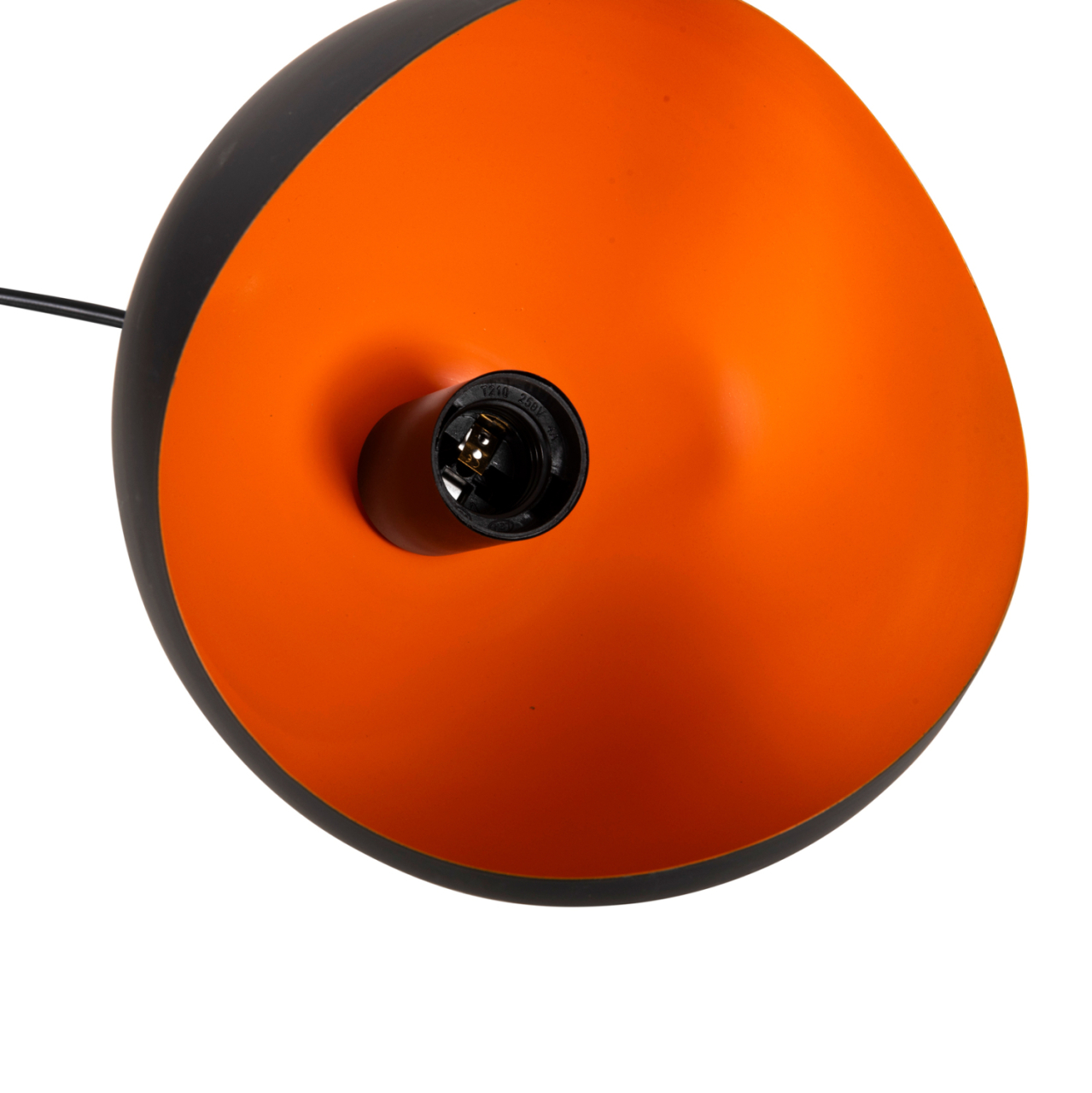 CEILING PENDANT 3-LIGHTER HM4166.01 METAL SPHERES IN BLACK-ORANGE Φ20x112Hcm. [6]