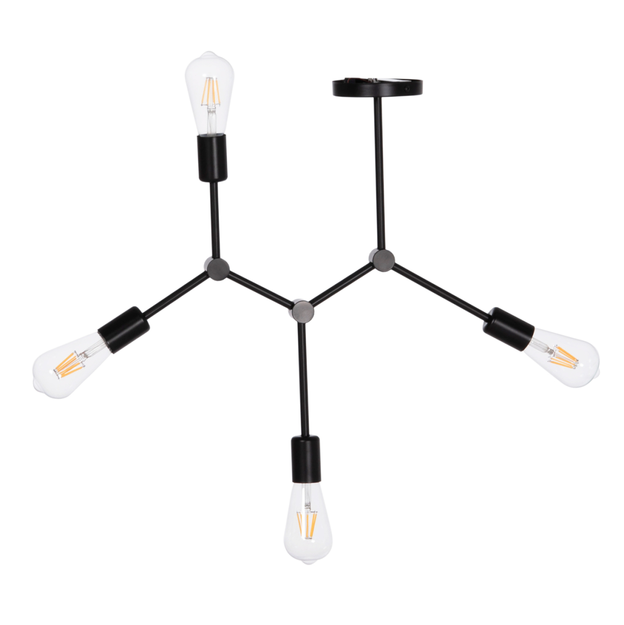 CEILING PENDANT 4-LIGHT FIXTURE LIGHTY HM7405.11 BLACK METAL 57x5x52Hcm. [3]
