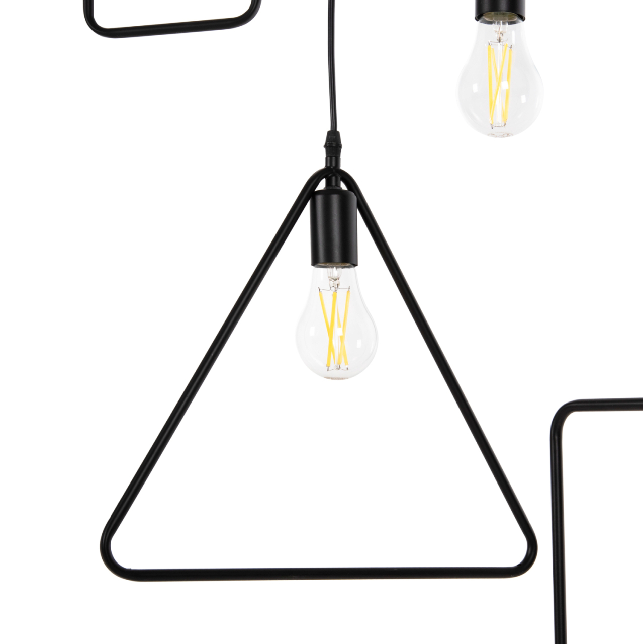 CEILING PENDANT 4-LIGHT HM4099 BLACK METAL GEOMETRICAL SHAPES 70x38x106H cm. [6]