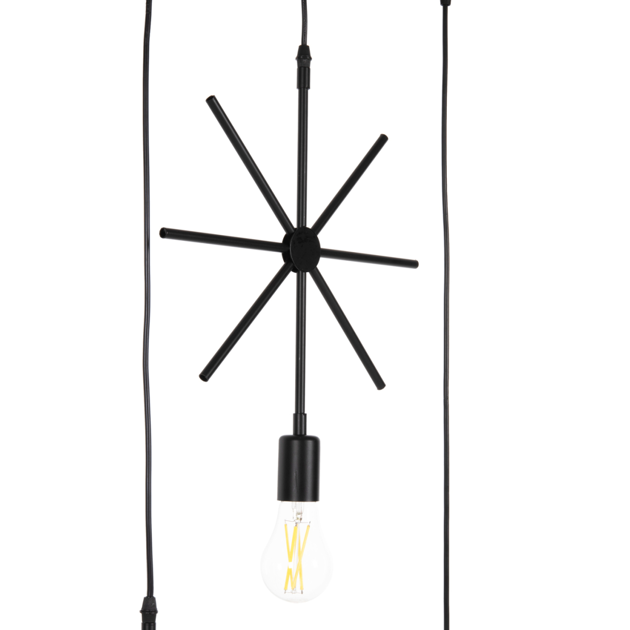 CEILING PENDANT 4-LIGHT HM4099 BLACK METAL GEOMETRICAL SHAPES 70x38x106H cm. [7]