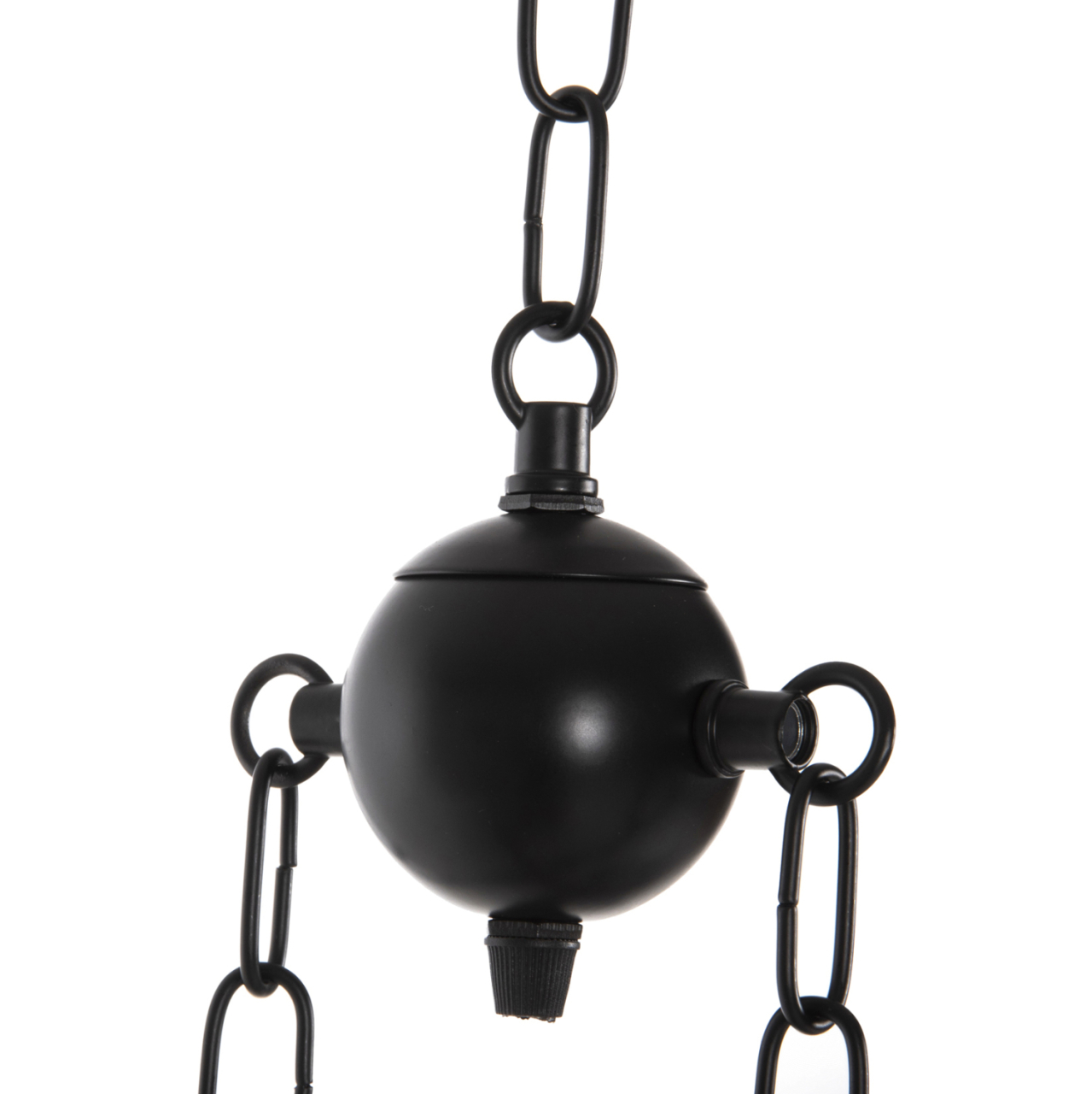 CEILING PENDANT 6-LIGHT HM4118 WOODEN FISH-BLACK METAL-GLASS 95x35x116H cm. [8]