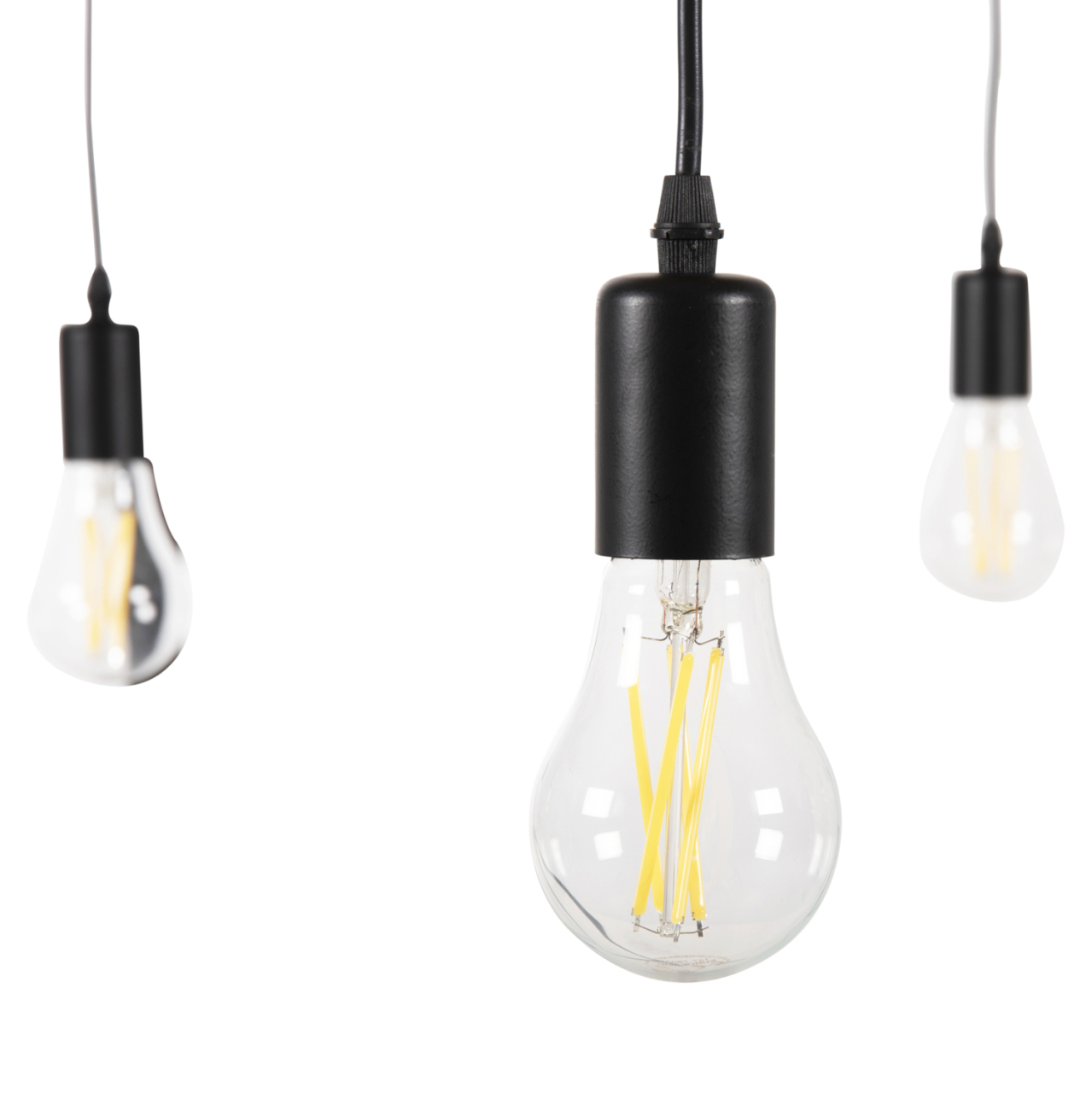 CEILING PENDANT 6-LIGHT HM4175 BLACK METAL-BLACK CABLES Φ100x180Hcm. [4]