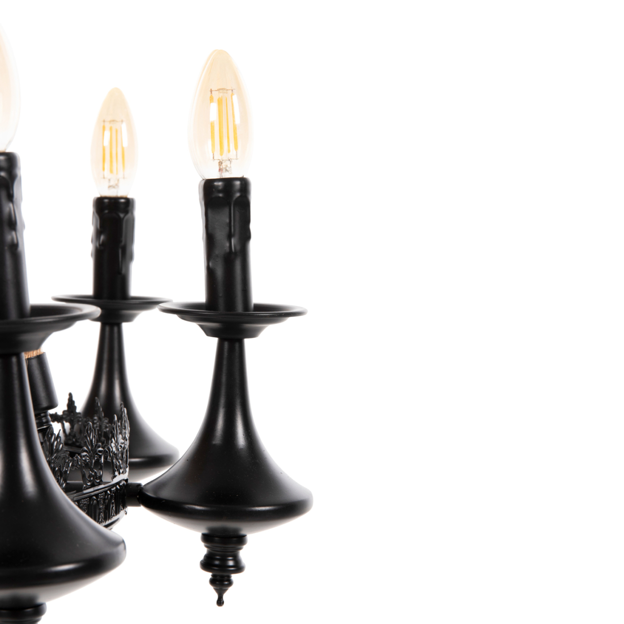 CEILING PENDANT 8-LIGHT HM4169 BLACK METAL-ROPE Φ66x131Hcm. [7]