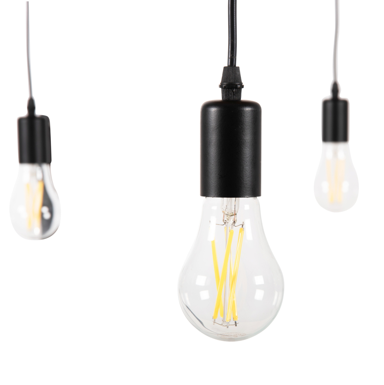 CEILING PENDANT 8-LIGHT HM4176 BLACK METAL-BLACK CABLES Φ100x180Hcm. [3]