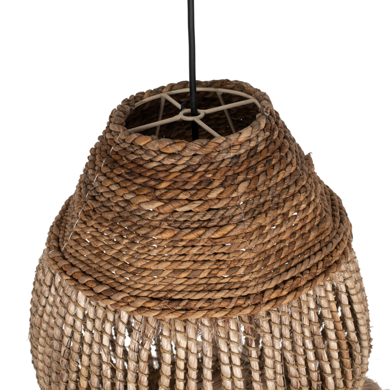 CEILING PENDANT ABACA FIBERS IN NATURAL 30x30x45-80Hcm.HM7772 [3]
