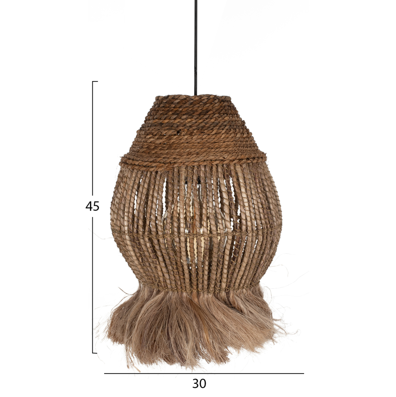 CEILING PENDANT ABACA FIBERS IN NATURAL 30x30x45-80Hcm.HM7772 [2]