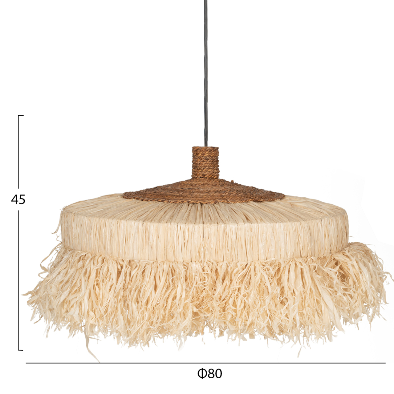 CEILING PENDANT CYLINDRICAL CAP MADE OF SISAL FIBERS IN NATURAL COLOR 80x80x45Hcm.HM7790 [2]