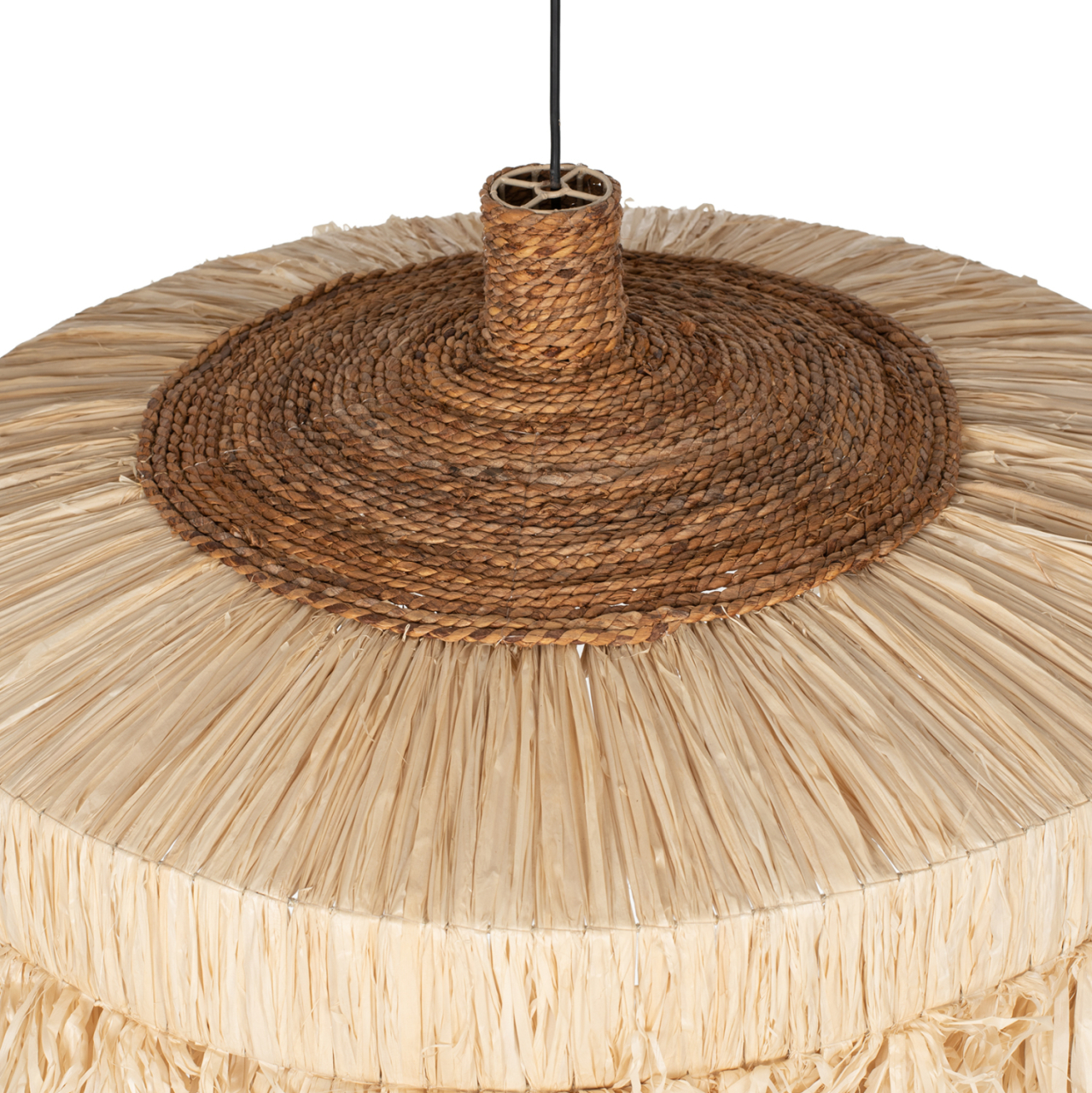 CEILING PENDANT CYLINDRICAL CAP MADE OF SISAL FIBERS IN NATURAL COLOR 80x80x45Hcm.HM7790 [6]