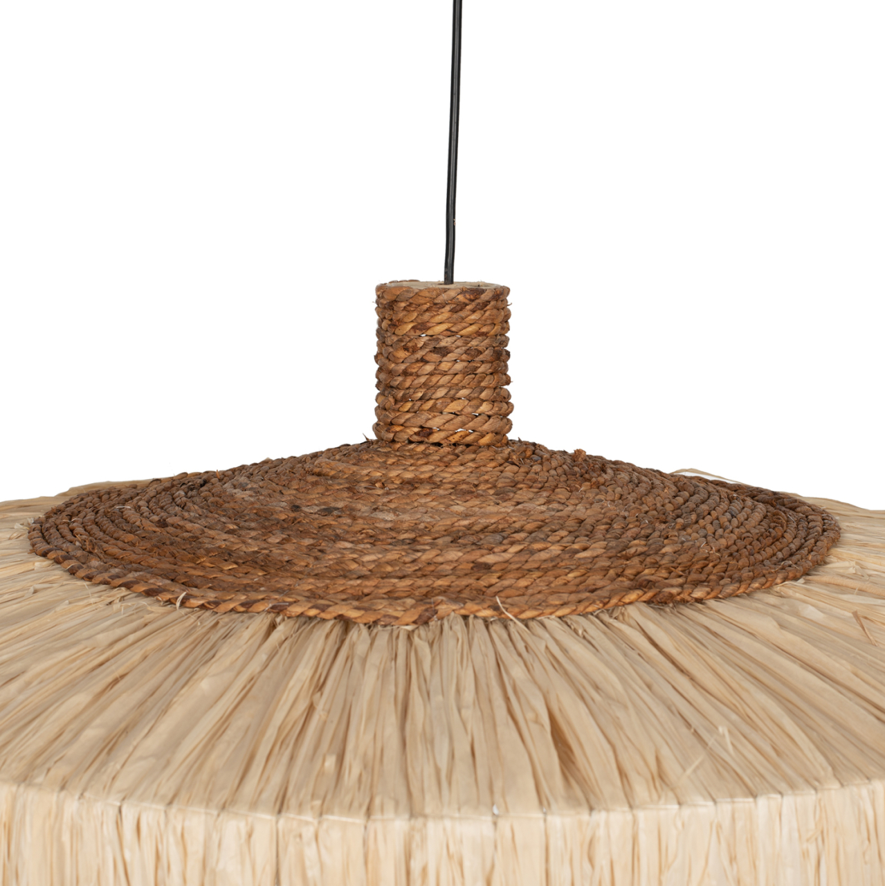 CEILING PENDANT CYLINDRICAL CAP MADE OF SISAL FIBERS IN NATURAL COLOR 80x80x45Hcm.HM7790 [5]