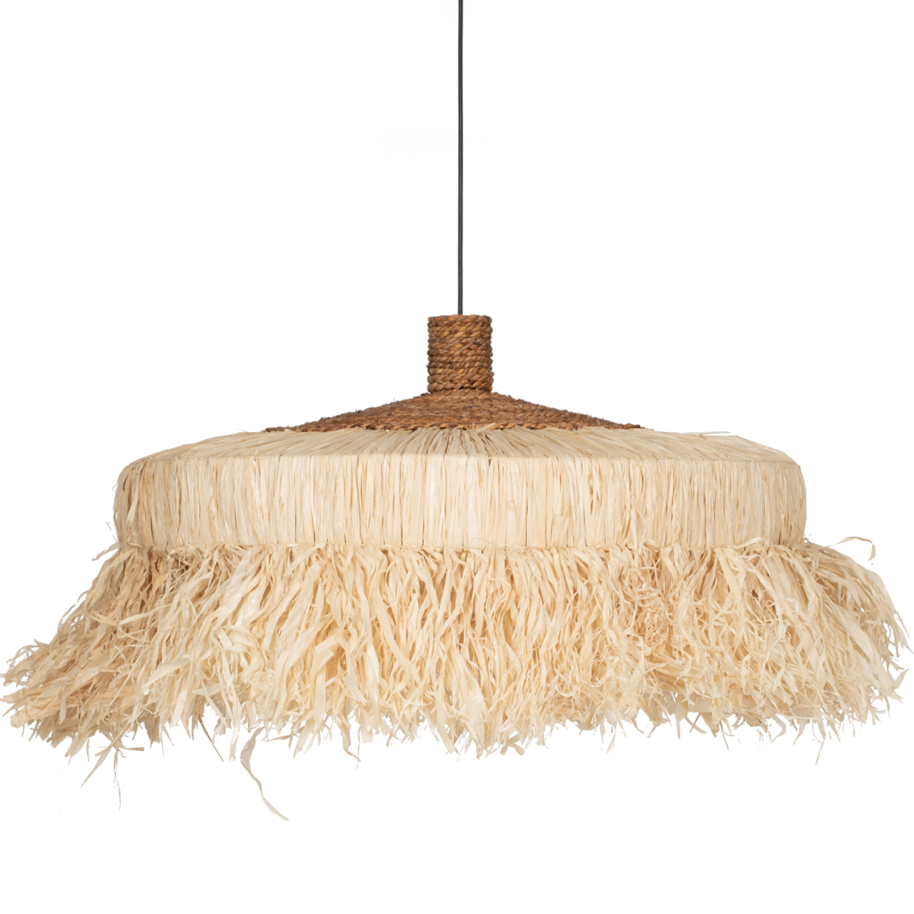CEILING PENDANT CYLINDRICAL CAP MADE OF SISAL FIBERS IN NATURAL COLOR 80x80x45Hcm.HM7790 [3]