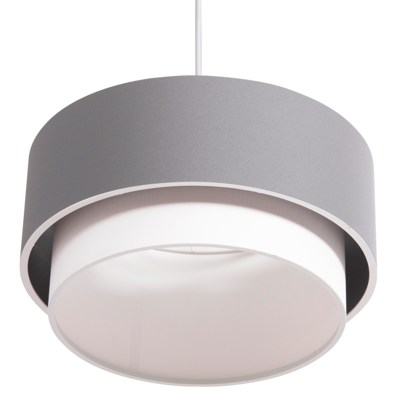 CEILING PENDANT CYLINDRICAL LAMP KRIKS HM4706.01 PVC IN WHITE-GREY Φ30x70Hcm. [5]