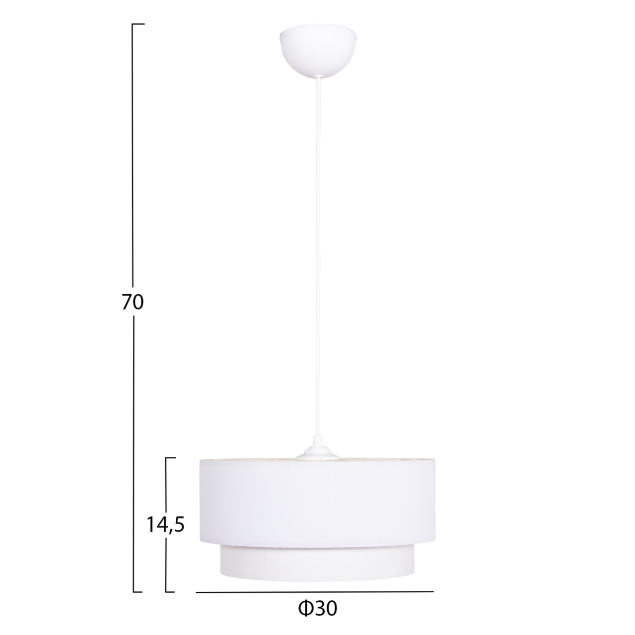 CEILING PENDANT CYLINDRICAL LAMP KRIKS HM4707.01 PVC IN WHITE Φ30x70Hcm. [2]