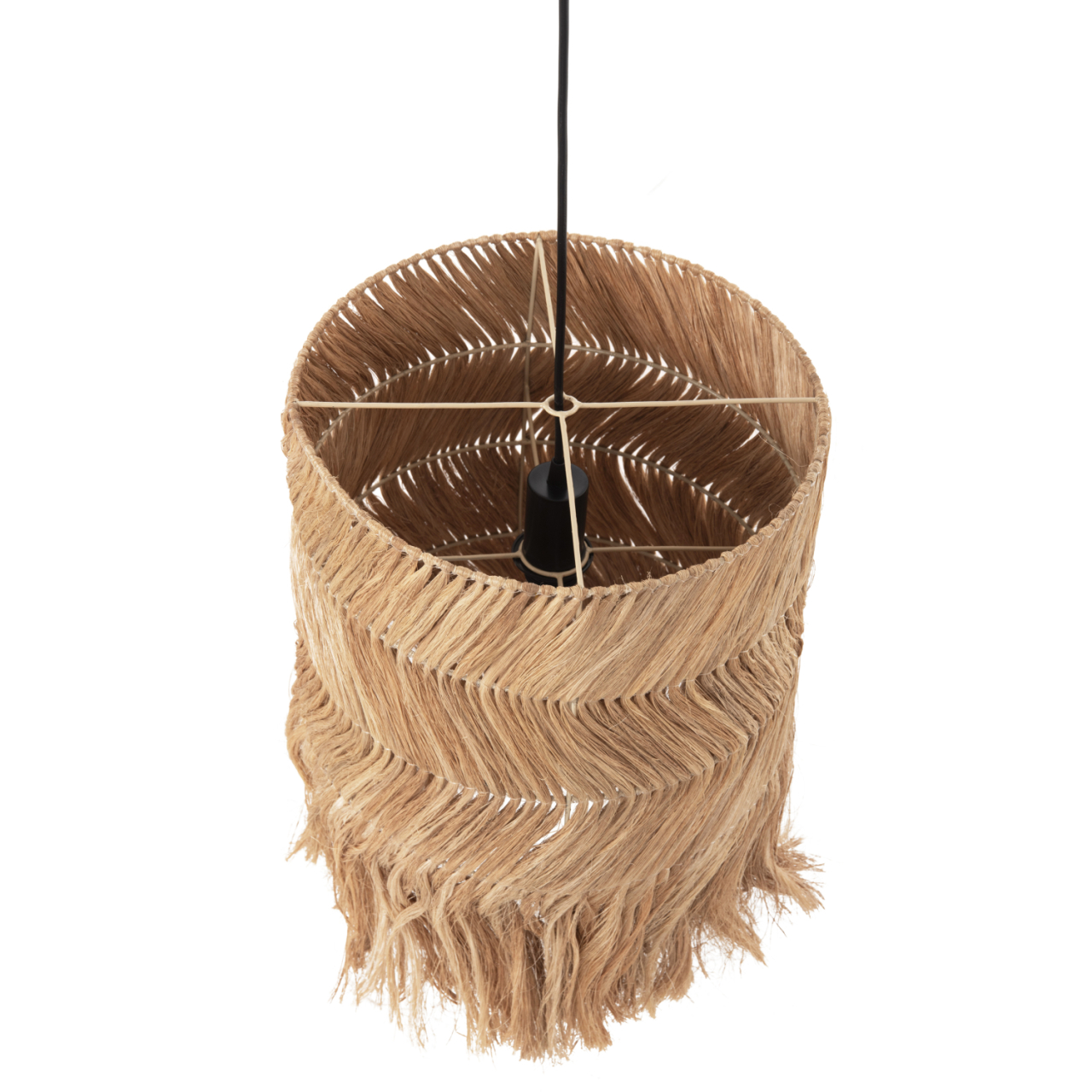 CEILING PENDANT CYLINDRICAL MADE OF ABACA IN NATURAL COLOR 35x35x50Hcm.HM7756 [4]
