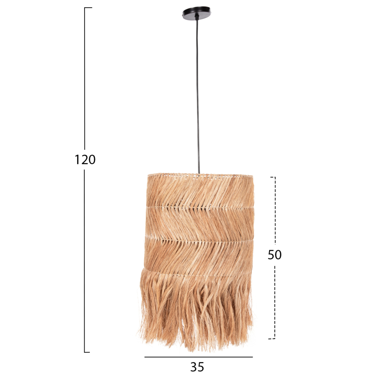 CEILING PENDANT CYLINDRICAL MADE OF ABACA IN NATURAL COLOR 35x35x50Hcm.HM7756 [2]