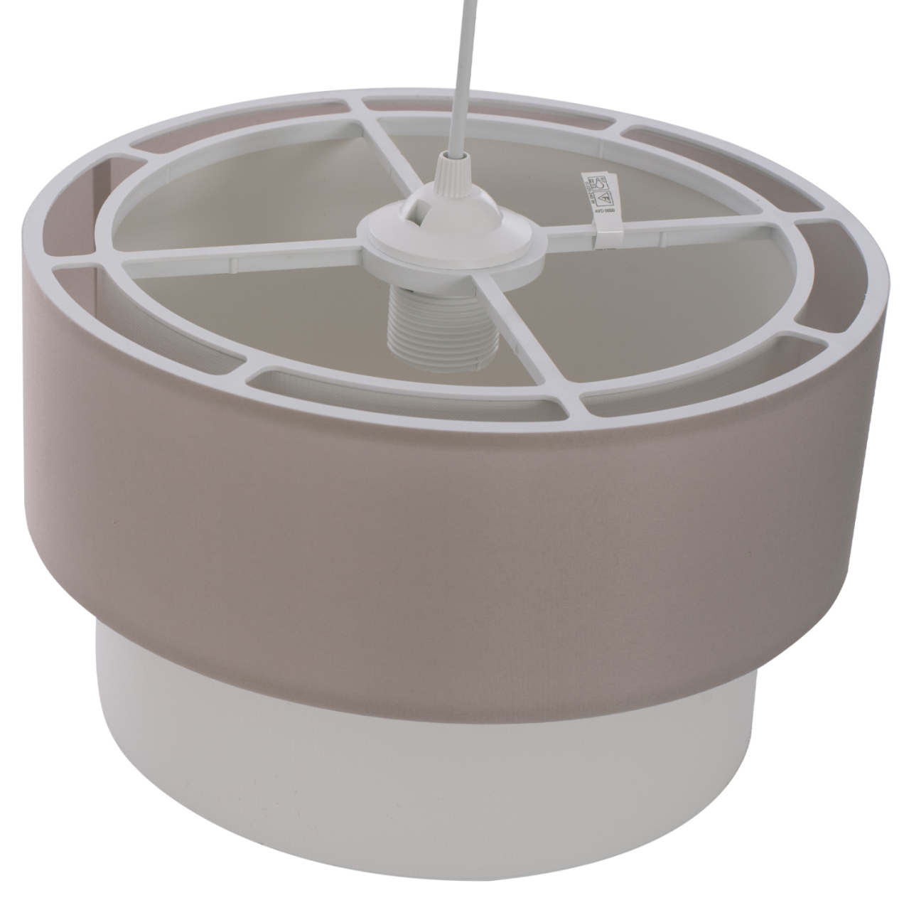 CEILING PENDANT DOUBLE CYLINDER CAP BEIGE-OFF-WHITE Φ30x80Hcm.HM7619.04 [5]