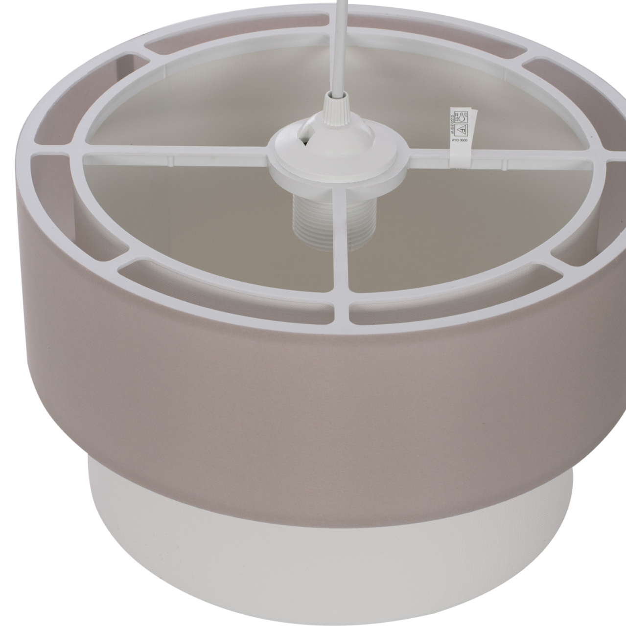 CEILING PENDANT DOUBLE CYLINDER CAP BEIGE-OFF-WHITE Φ30x80Hcm.HM7619.04 [4]