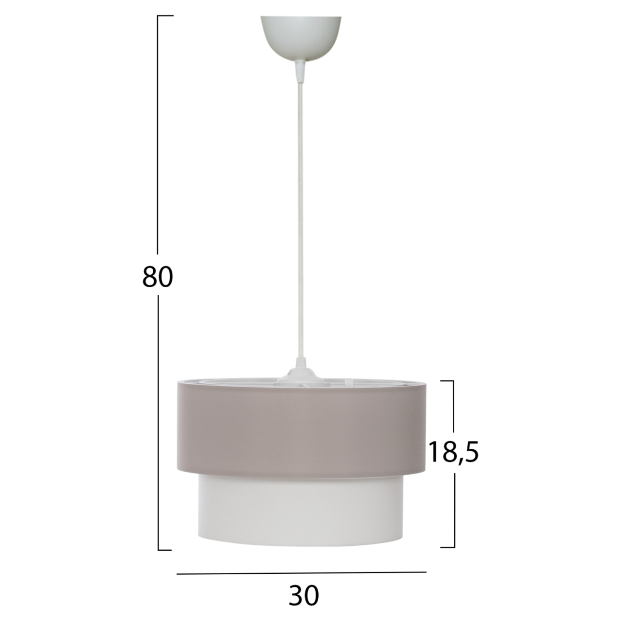 CEILING PENDANT DOUBLE CYLINDER CAP BEIGE-OFF-WHITE Φ30x80Hcm.HM7619.04 [2]