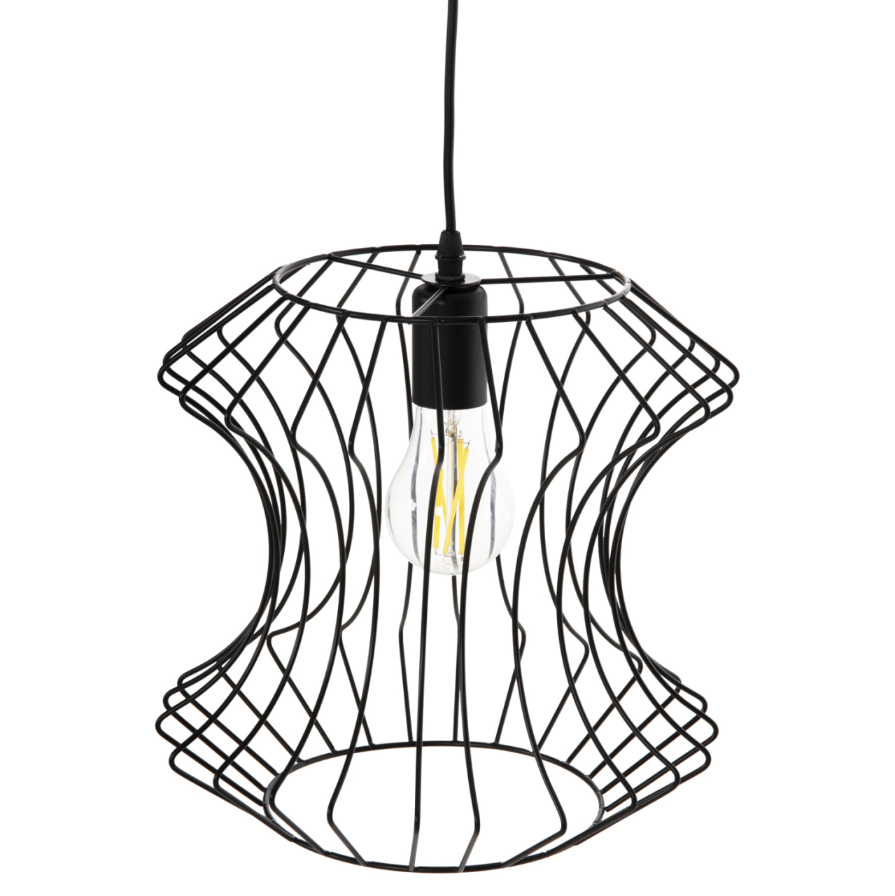 CEILING PENDANT FIXTURE HM4112 BLACK METAL Φ30x126Hcm. [3]