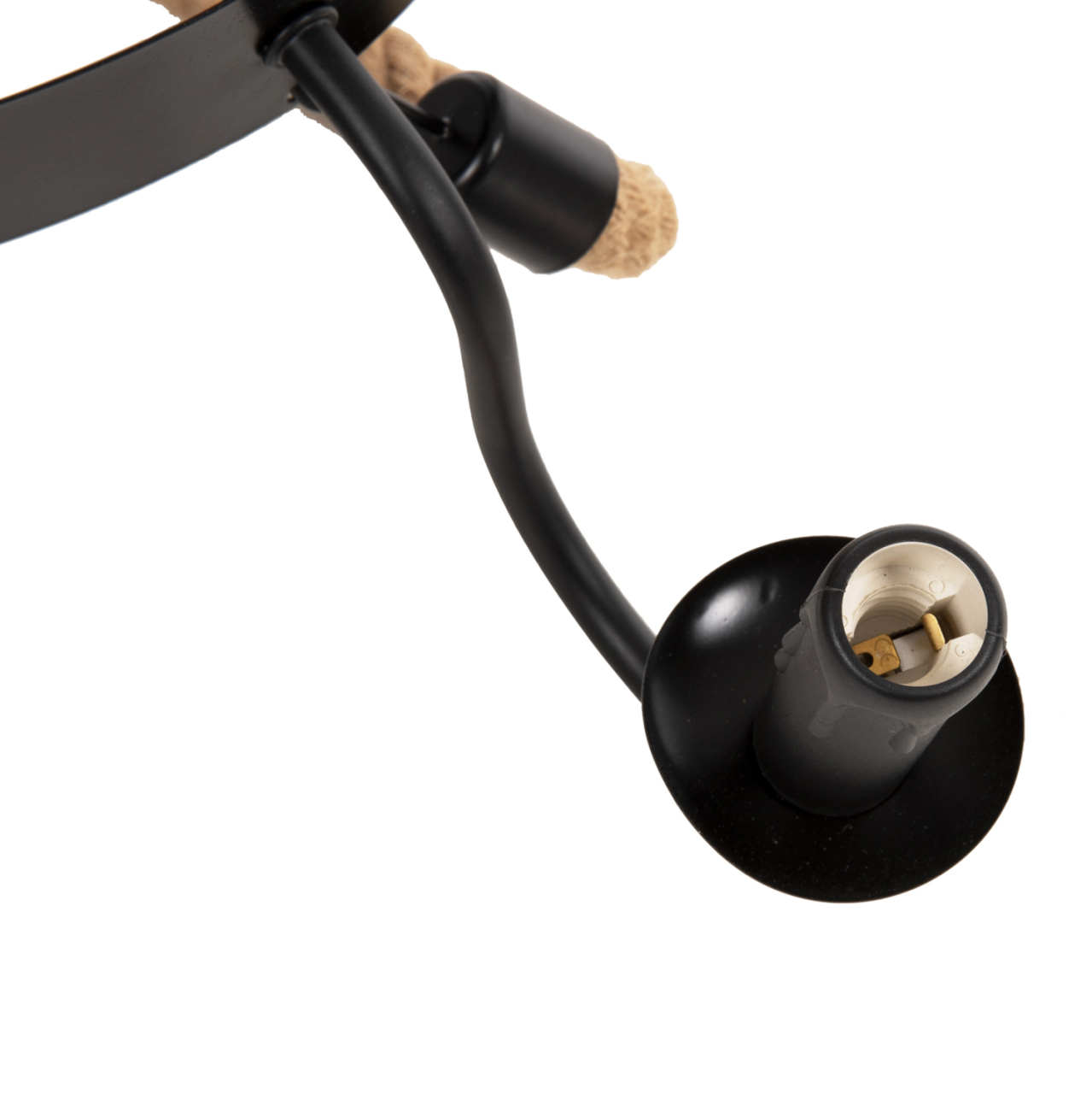 CEILING PENDANT FIXTURE HM4177 6-LIGHT WITH ROPE AND BLACK METAL 74x74x123Hcm. [8]