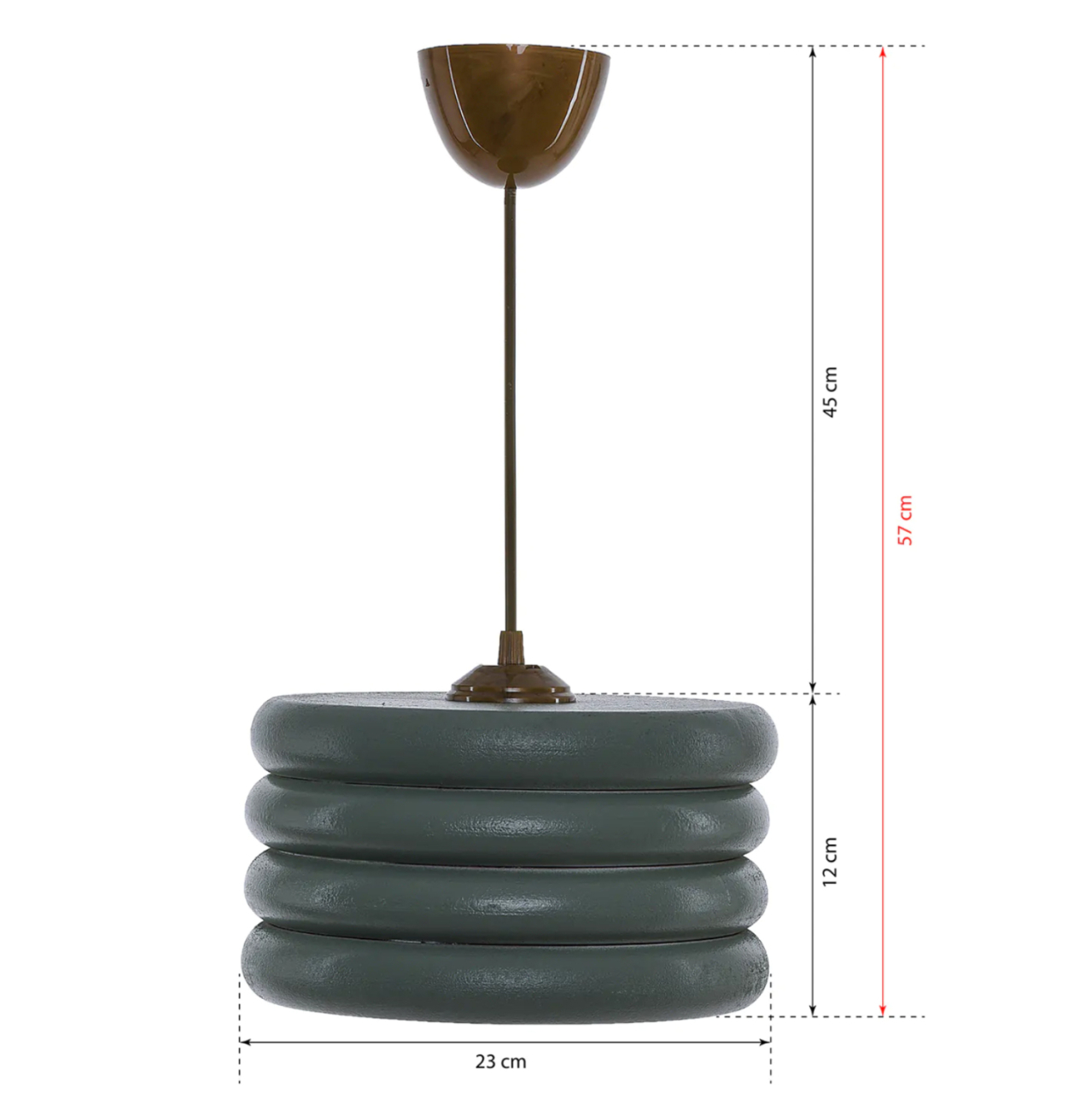CEILING PENDANT HM7655.01, GREEN WOODEN RINGS, Φ23x57 [2]