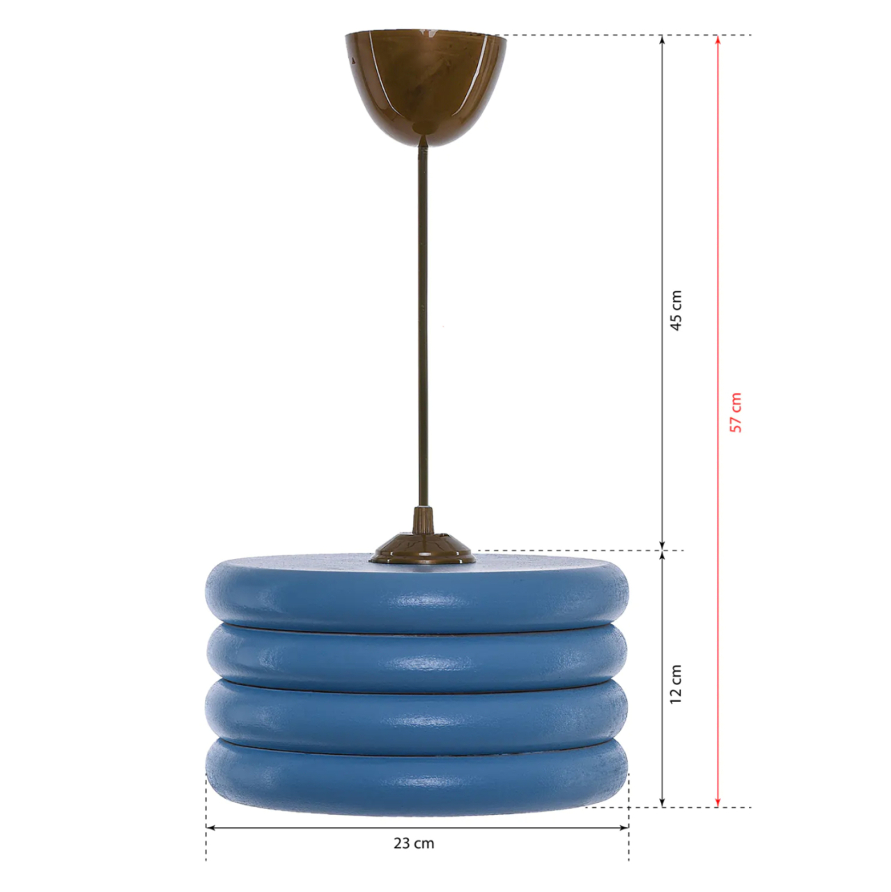 CEILING PENDANT HM7655.02, BLUE WOODEN RINGS, Φ23x57 [2]