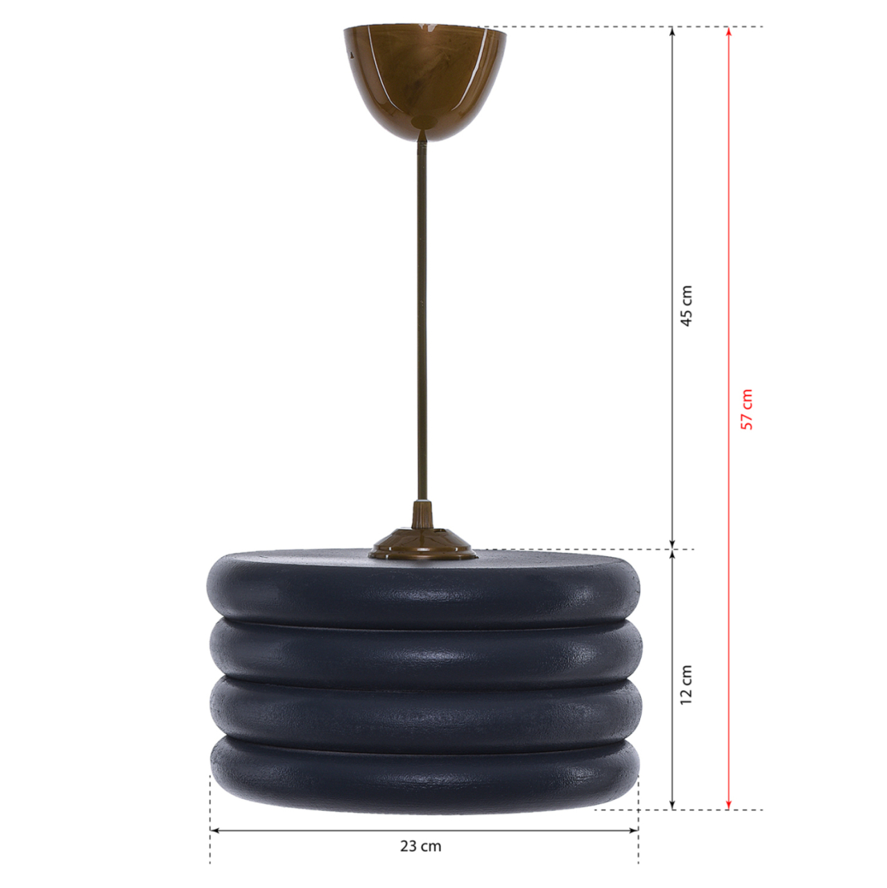 CEILING PENDANT HM7655.03, CHARCOAL GREY WOODEN RINGS, Φ23x57 [2]