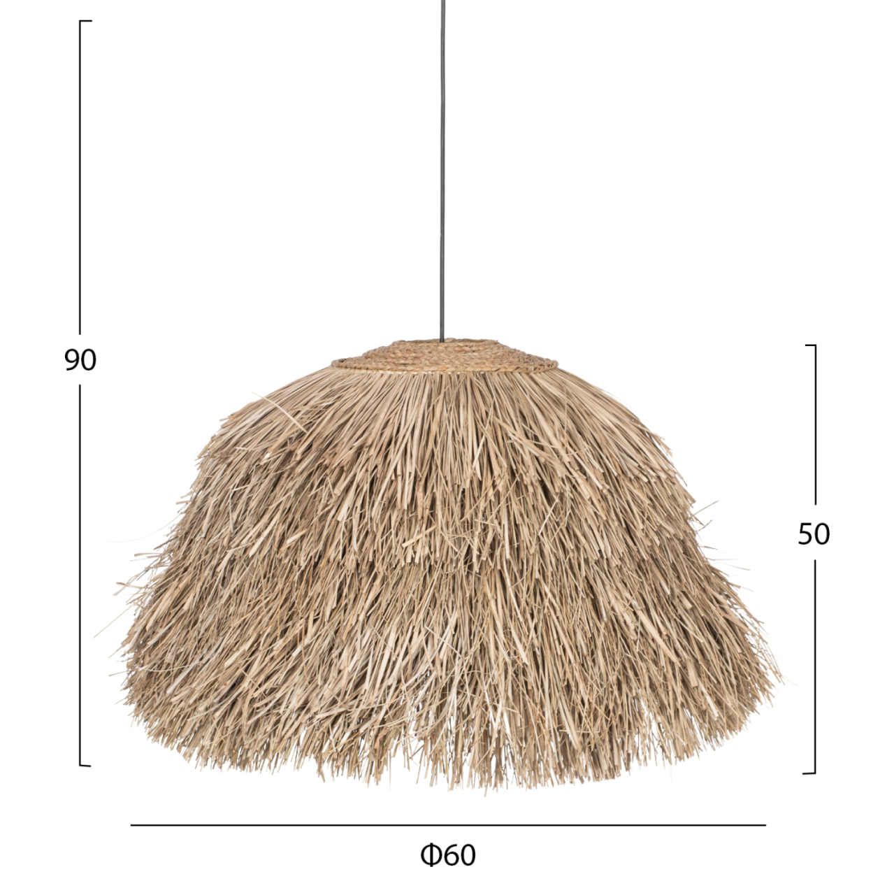 CEILING PENDANT IN BUSH SHAPE MADE OF PANDAN GRASS IN NATURAL COLOR 60x60x50Hcm.HM7775 [2]