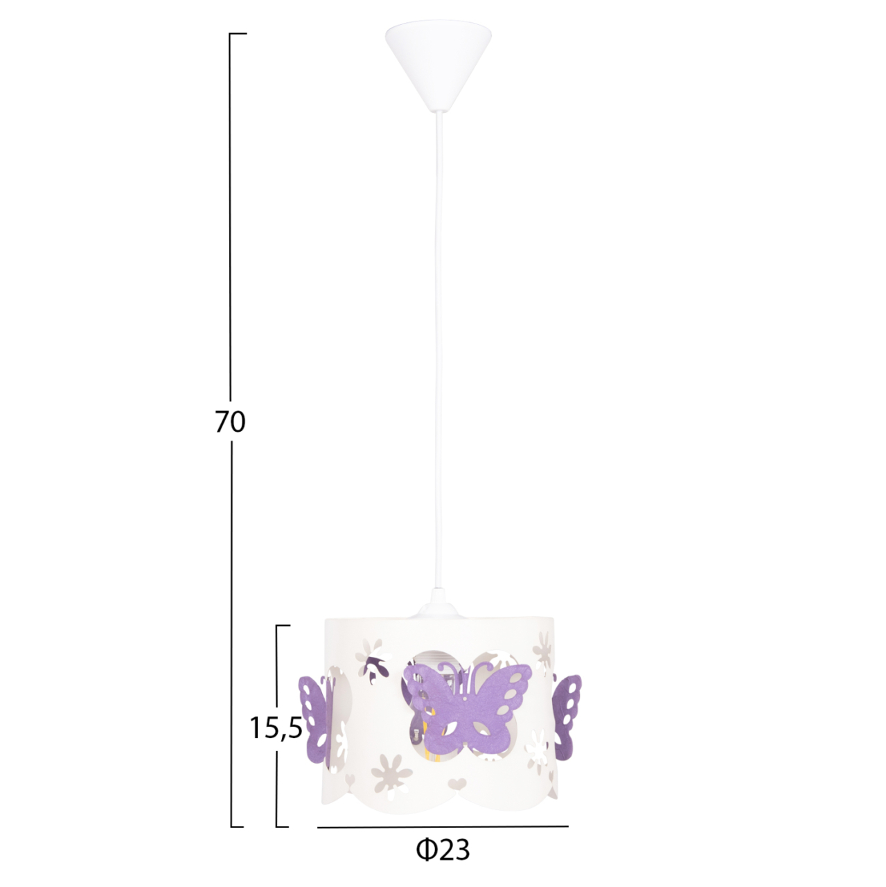 CEILING PENDANT KIDS' LAMP LEPTIR HM4705.02 METALLIC CAP IN PURPLE-WHITE Φ23x70Hcm. [2]