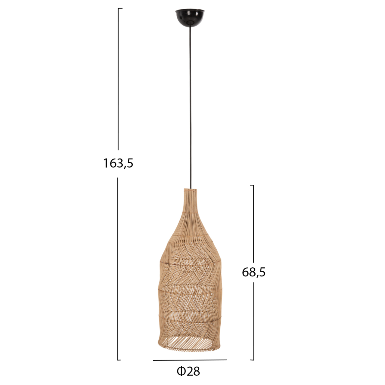 CEILING PENDANT LAMP ΗΜ7887 NATURAL RATTAN IN NATURAL COLOR Φ28x163,5Hcm. [2]