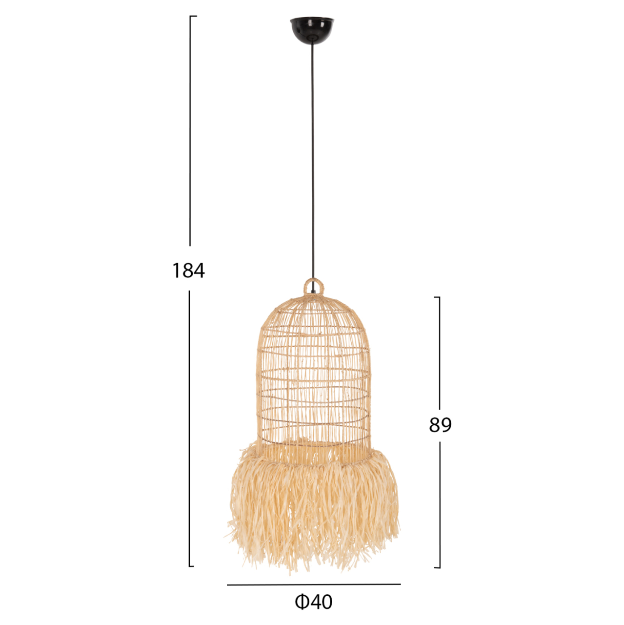 CEILING PENDANT LAMP ΗΜ7889 PALM LEAF FIBERS IN NATURAL COLOR Φ40x55Hcm. [2]