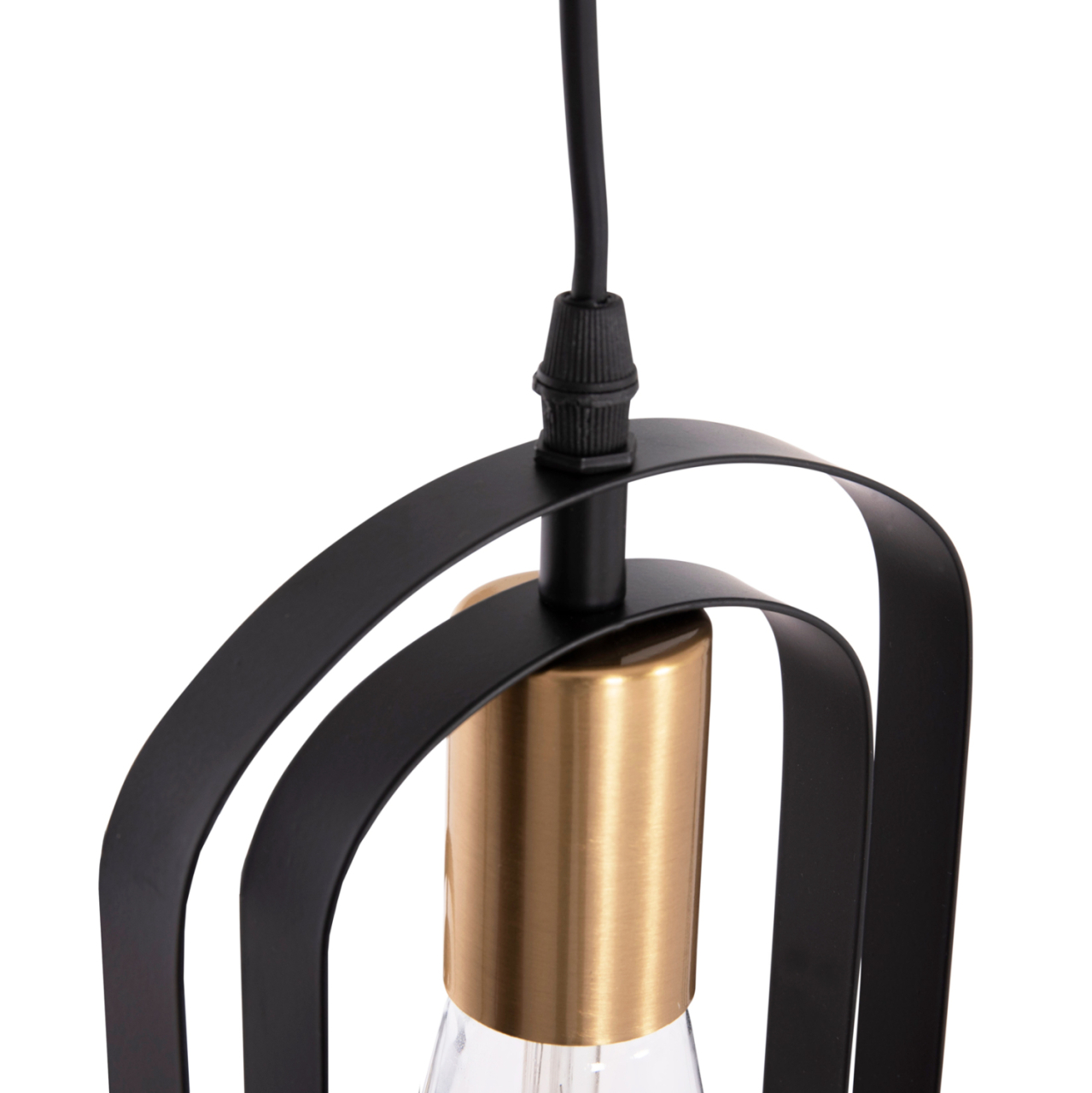 CEILING PENDANT LAMP BIUT HM7528.11 BLACK METAL-GOLD SOCKET Φ23x139Hcm. [6]