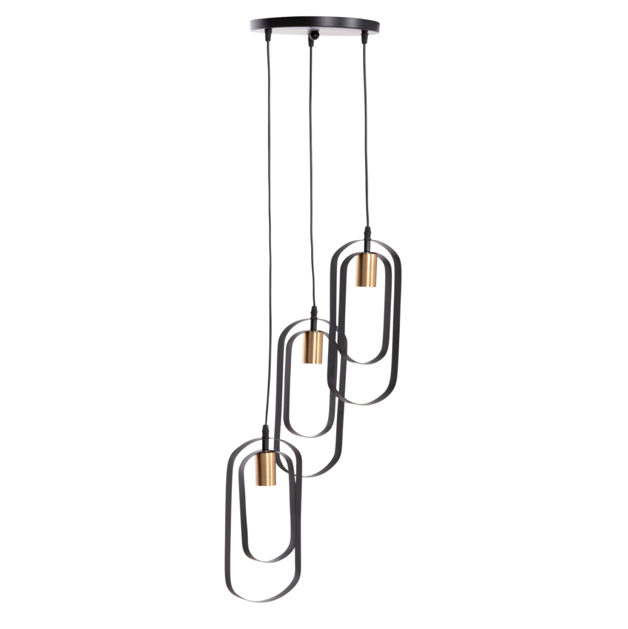 CEILING PENDANT LAMP BIUT HM7528.11 BLACK METAL-GOLD SOCKET Φ23x139Hcm. [3]
