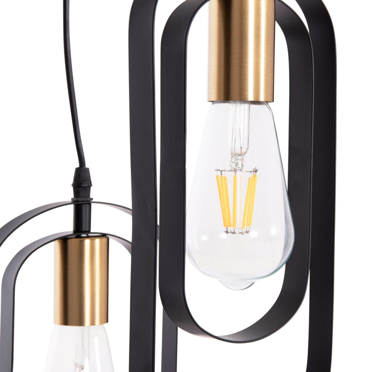 CEILING PENDANT LAMP BIUT HM7528.11 BLACK METAL-GOLD SOCKET Φ23x139Hcm. [5]