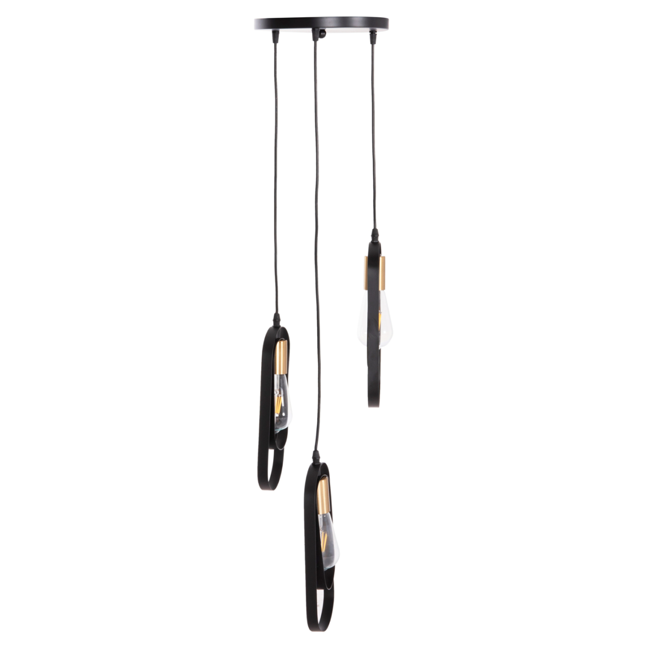 CEILING PENDANT LAMP BIUT HM7528.11 BLACK METAL-GOLD SOCKET Φ23x139Hcm. [4]