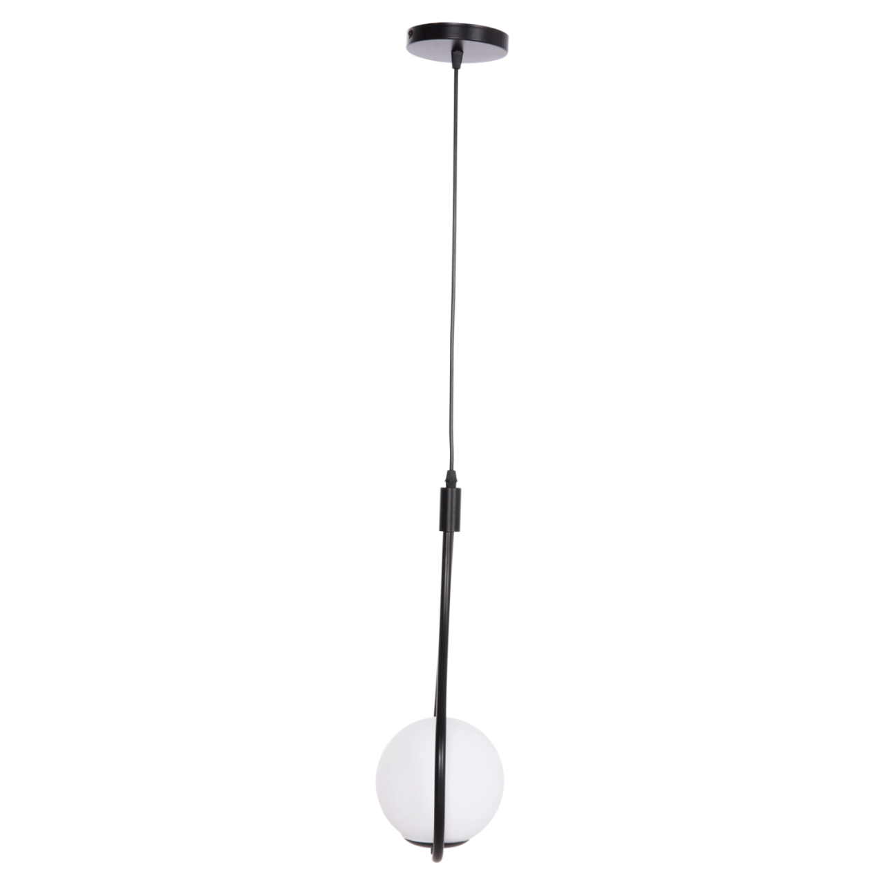 CEILING PENDANT LAMP DROPLET HM7503.11 METAL IN BLACK-MILKY WHITE GLOBE BULB 23.5x12x147Hcm. [3]