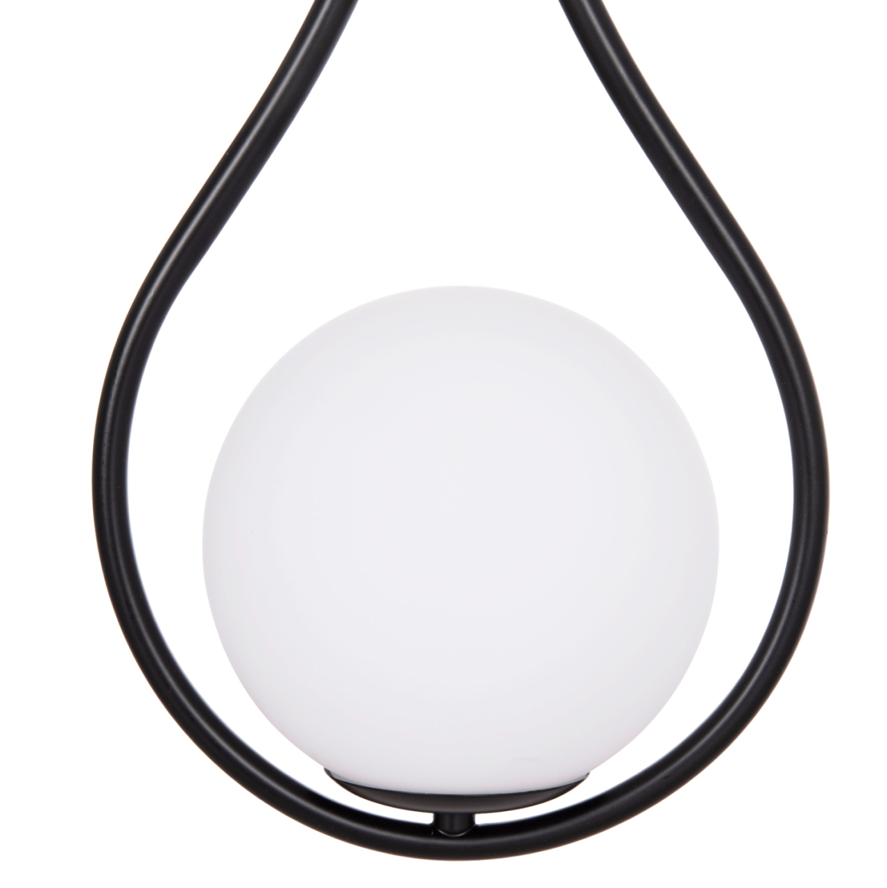 CEILING PENDANT LAMP DROPLET HM7503.11 METAL IN BLACK-MILKY WHITE GLOBE BULB 23.5x12x147Hcm. [5]