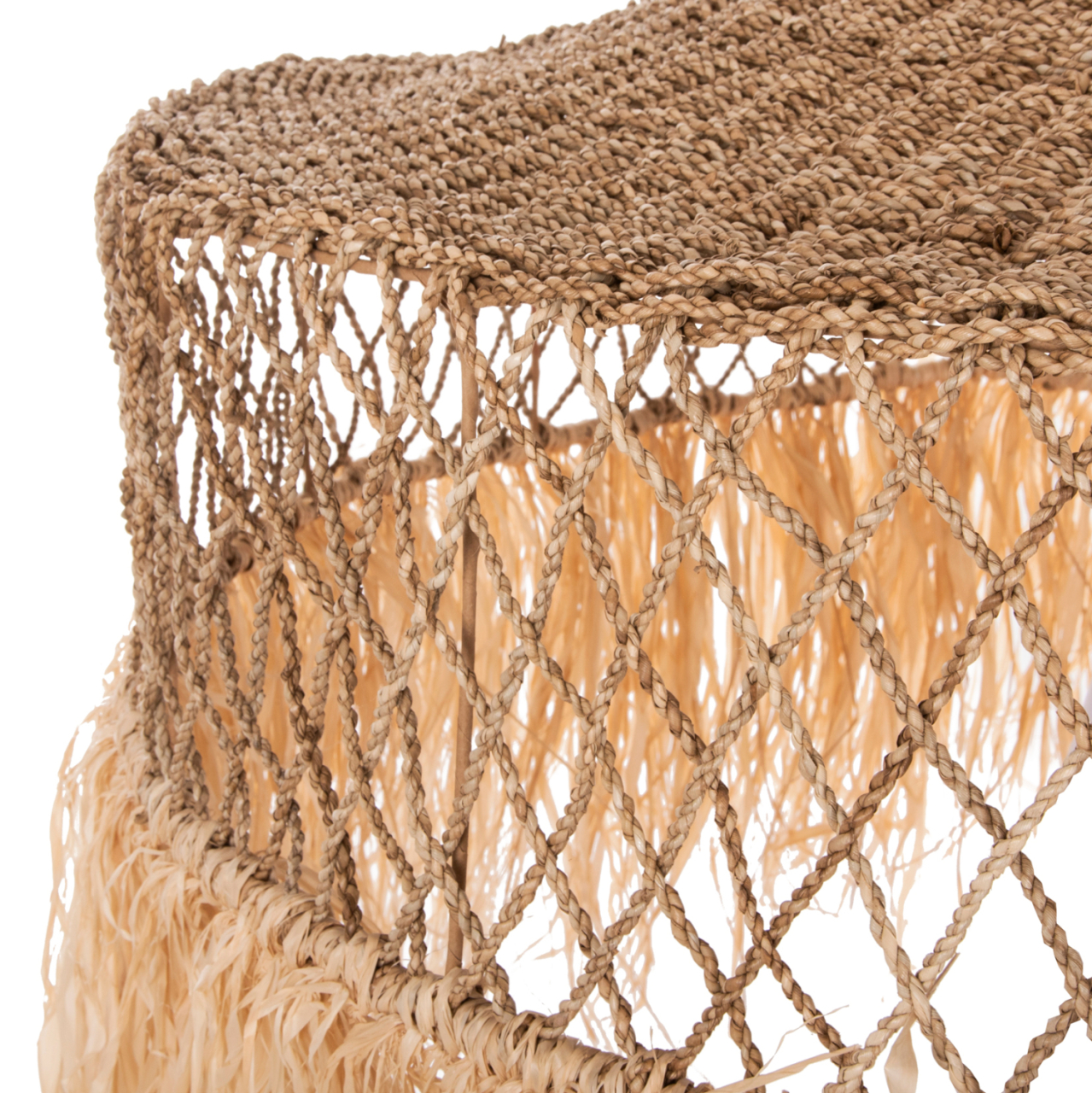 CEILING PENDANT LAMP HM4031 PALM LEAF FIBERS AND SEAGRASS FRINGES IN NATURAL Φ123x65Hcm. [3]