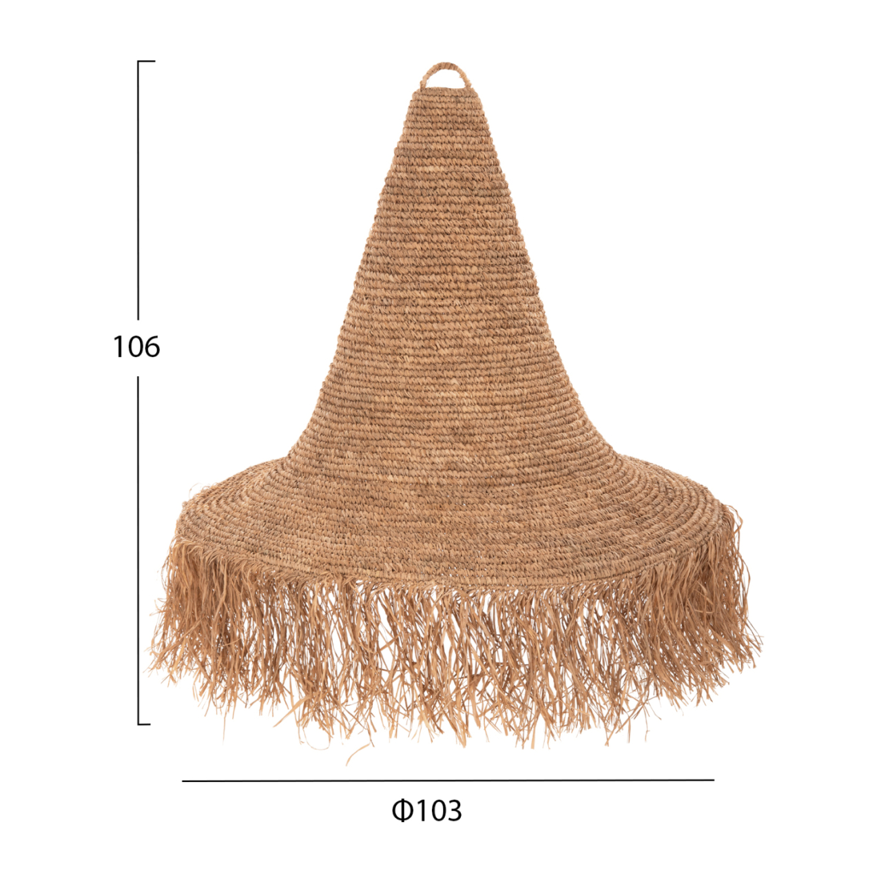 CEILING PENDANT LAMP HM4033 RATTAN IN NATURAL COLOR Φ103x84,5-106Hcm. [2]