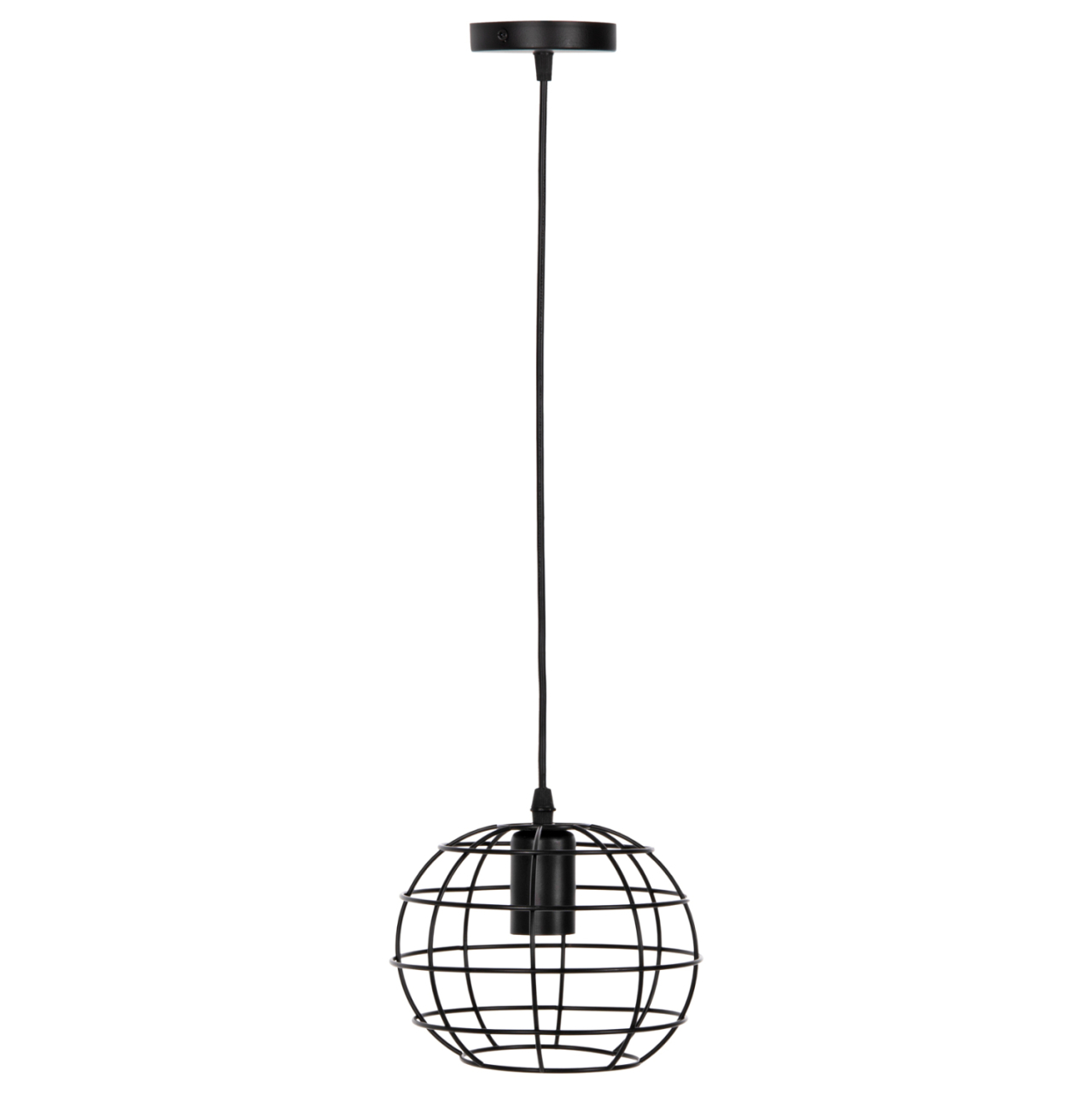 CEILING PENDANT LAMP HM4037 BLACK METAL SPHERE Φ16x124Hcm. [3]