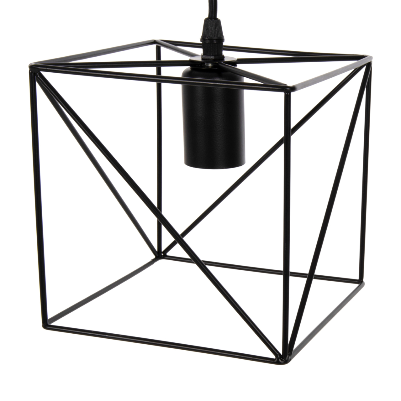 CEILING PENDANT LAMP HM4039 BLACK METAL CUBE 16x16x123Hcm. [5]