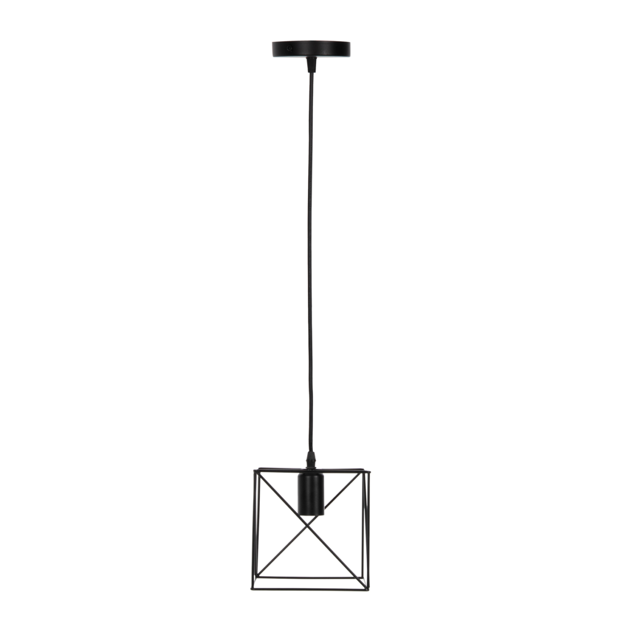 CEILING PENDANT LAMP HM4039 BLACK METAL CUBE 16x16x123Hcm. [3]