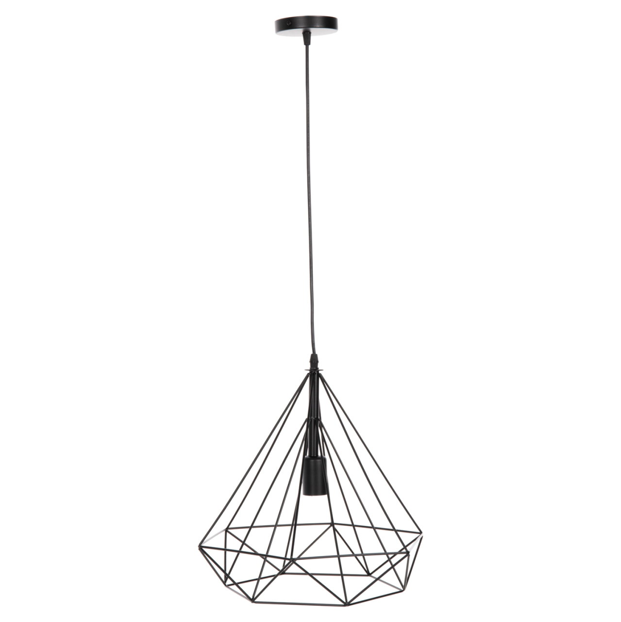 CEILING PENDANT LAMP HM4064 BLACK METAL CAP 32x37x128Hcm. [3]