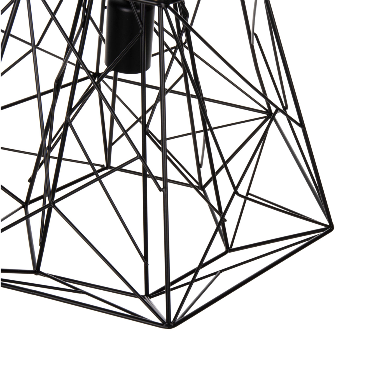 CEILING PENDANT LAMP HM4066 BLACK METAL DIAMOND-LIKE "CAGE" CAP 39x34x130Hcm. [4]